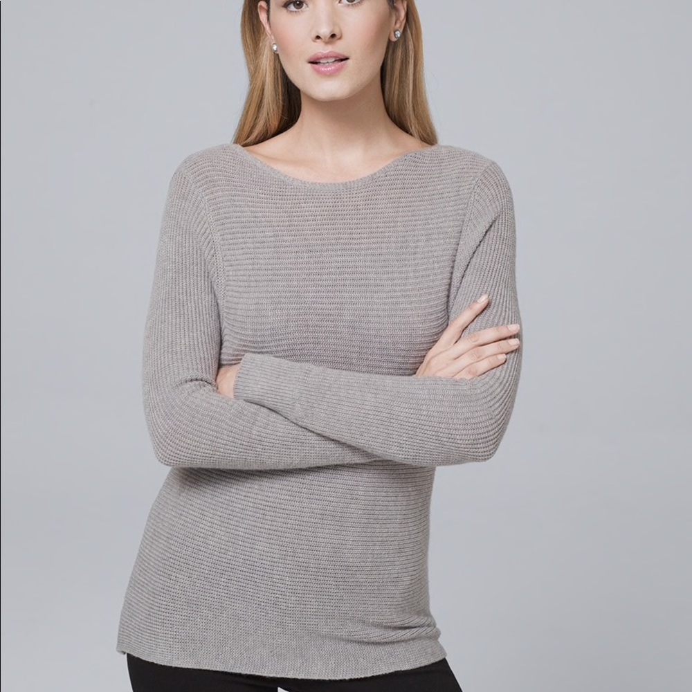 WHBM Dual Neck Twist Detail Sweater reversible